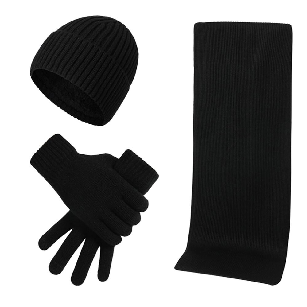6742 3 PCS Winter Hat Scarf Gloves Set with Touchscreen Gloves 's Scaves
